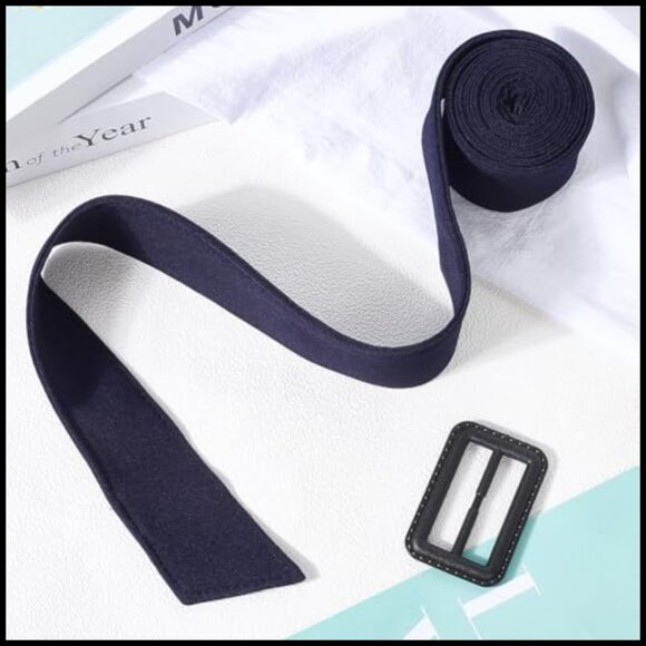 Adjustable Overcoat Waistband with Buckle Cloth Sash Belt